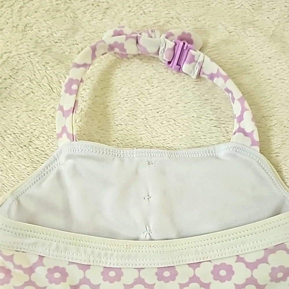 Janie and Jack | Vintage Style Light Purple and White Daisy Print Swimsuit